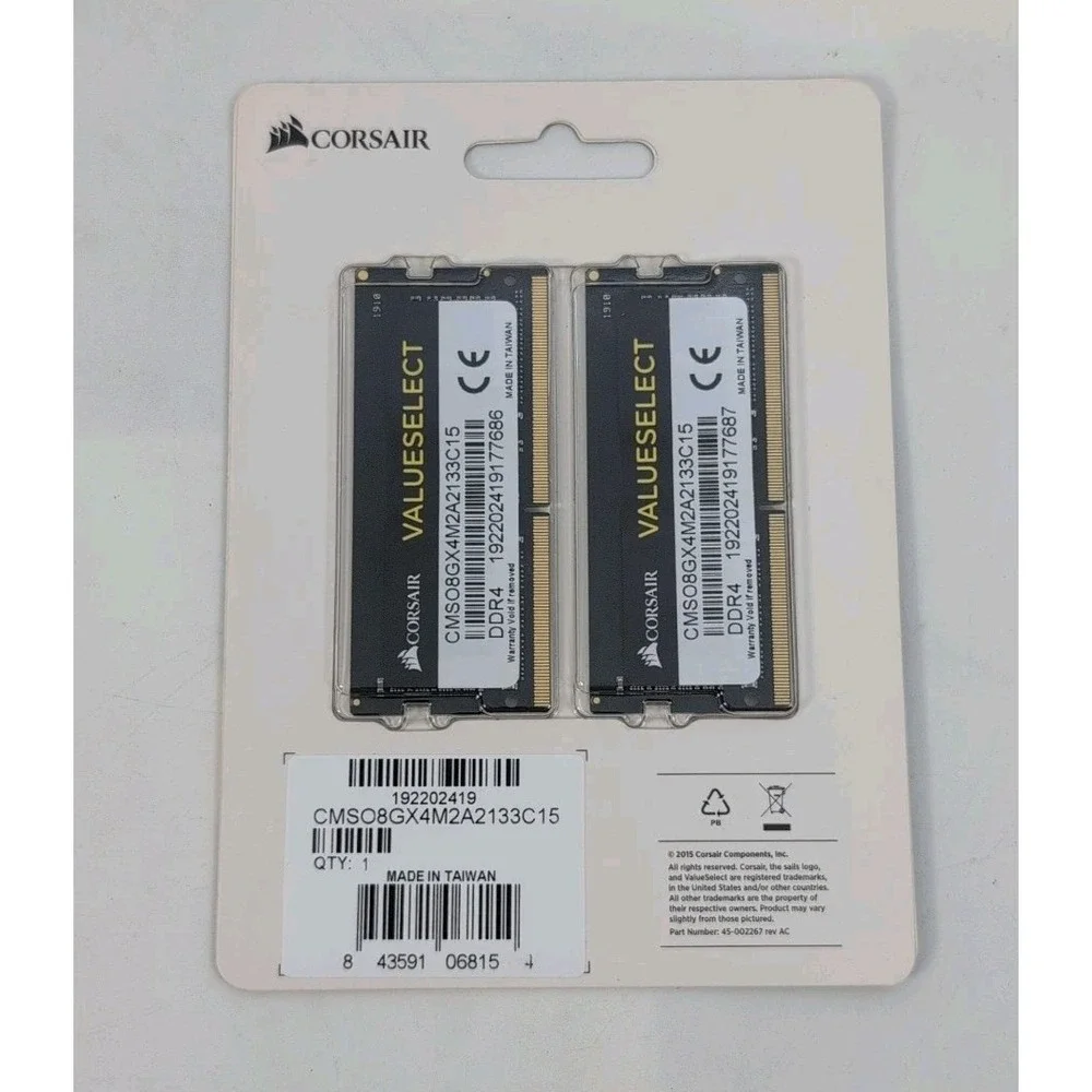 Corsair ValueSelect 8GB (2x4GB) DDR4‎ 2133MHz SO-DIMM Laptop RAM